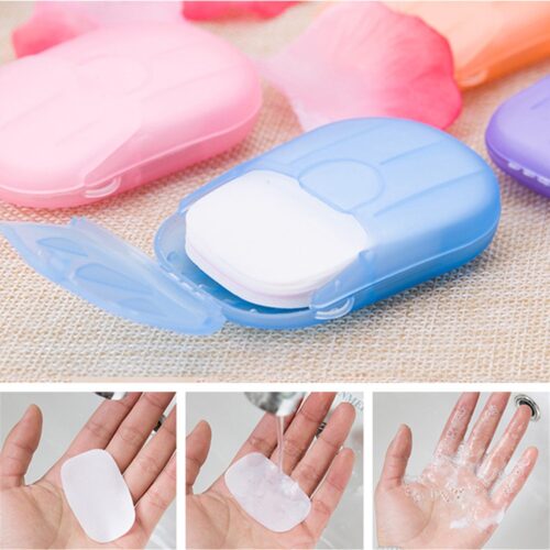 Travel Disposable Paper Soap - Scented Mini Soap Sheets (20pcs) for Hand and Bath Cleaning