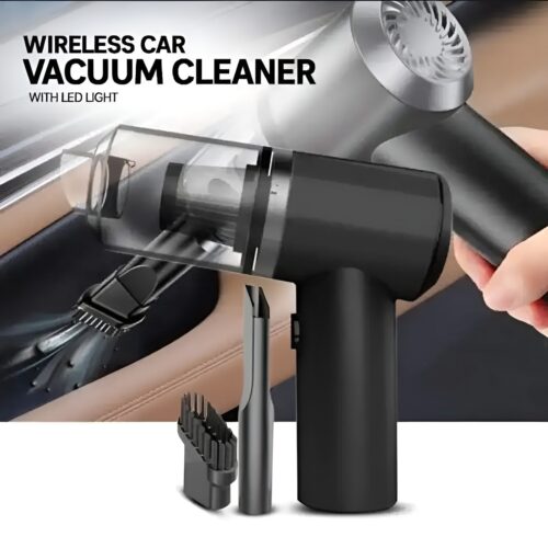 Powerful Rechargeable 3-in-1 Dual Mode Cordless Handheld Vacuum Cleaner with LED Light - Black
