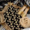 Unstitched Fancy Dress for Girls – Chiffon Shirt, Masoori Trouser, Organza Dupatta with Khussa - Image 6