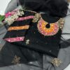 New Women’s Collection - Handmade Zaari Beads & Gotta Work Organza Shirt with Matching Organza Dupatta – Unstitched 2-Piece Dress - Image 2