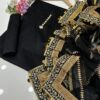 Elegant 3-Piece Unstitched Kataan Silk Dress with Organza Lining Work Dupatta - Image 3