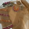 New Women’s Collection - Handmade Zaari Beads & Gotta Work Organza Shirt with Matching Organza Dupatta – Unstitched 2-Piece Dress - Image 4