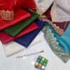 3-Piece Unstitched Dress for Women - Kataan Silk Shirt & Trouser with Organza Embroidered Dupatta and Neckline - Image 5