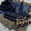 New Fancy 4-Piece Dress Collection – Kataan Silk Shirt & Trouser with Embroidered Organza Dupatta and Clutch - Image 6