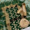 Unstitched Fancy Dress for Girls – Chiffon Shirt, Masoori Trouser, Organza Dupatta with Khussa - Image 8