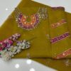 New Women’s Collection - Handmade Zaari Beads & Gotta Work Organza Shirt with Matching Organza Dupatta – Unstitched 2-Piece Dress - Image 6