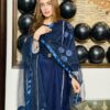 Elegant Kataan Silk 3-Piece Unstitched Dress Collection for Women - Plain Shirt, Trouser & Net Work Dupatta with Neckline - Image 9