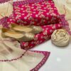 4-Piece Unstitched Wedding Suit for Girls – Crinkle Georgette Embroidered Shirt, Masoori Trouser, Organza Dupatta with Free Khussa - Image 6