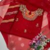 New Women’s Collection - Handmade Zaari Beads & Gotta Work Organza Shirt with Matching Organza Dupatta – Unstitched 2-Piece Dress - Image 9