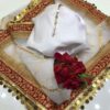 Elegant 3-Piece Unstitched Kataan Silk Dress with Organza Lining Work Dupatta - Image 14
