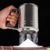 Stainless Steel Flour Sifter Cup – 9.5” Manual Sieve with Handle & Measuring Scale - Image 2