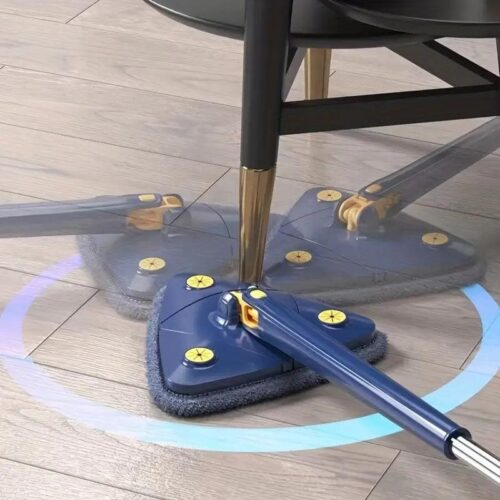 Triangle 360° Rotating Microfiber Mop – Extendable & Adjustable
