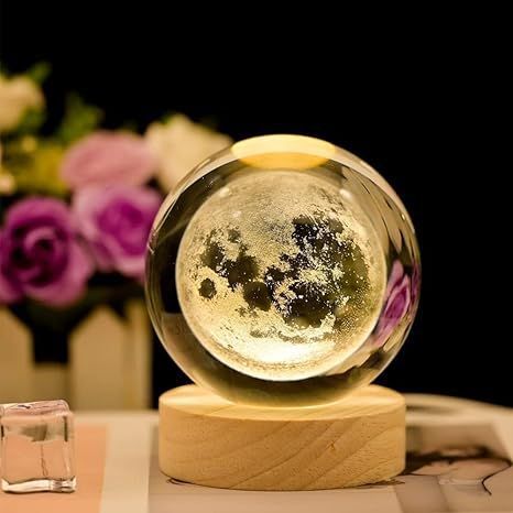 3D Moon Crystal Ball Night Light